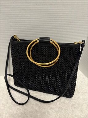THACKER New York Le Pouch Woven
Black Leather Crossbody Bag (NWOT)